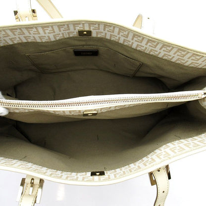 Fendi Zucchino Tote Leather Ivory — view 7