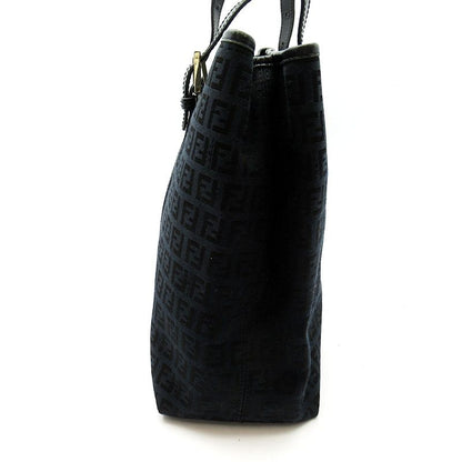 Fendi Zucchino Tote Canvas Leather Black — view 3