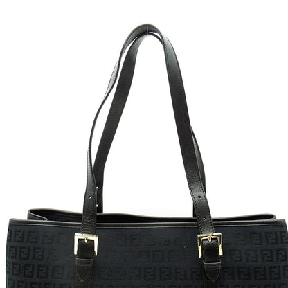 Fendi Zucchino Tote Canvas Leather Black — view 2