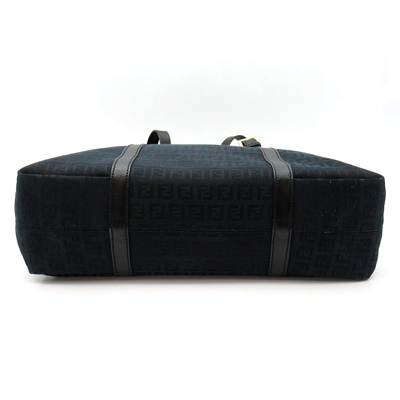 Fendi Zucchino Tote Canvas Leather Black — view 6