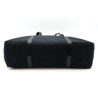 Fendi Zucchino Tote Canvas Leather Black — view 6