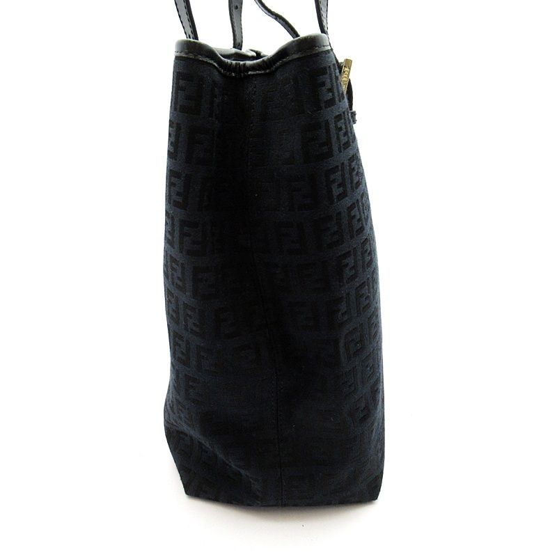 Fendi Zucchino Tote Canvas Leather Black — view 5