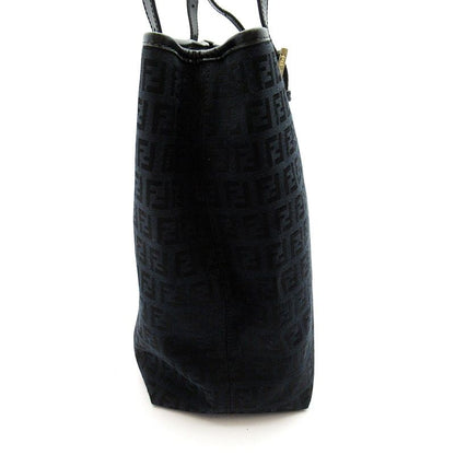 Fendi Zucchino Tote Canvas Leather Black — view 5