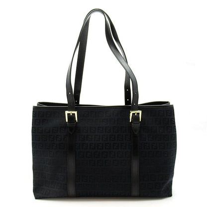 Fendi Zucchino Tote Canvas Leather Black — view 4
