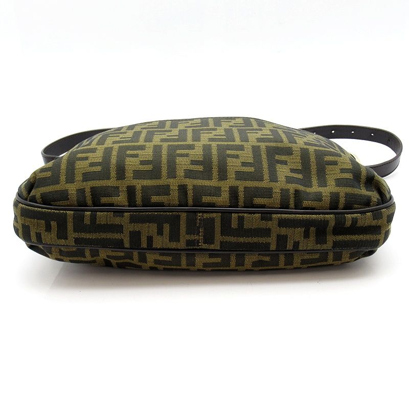 Fendi Zucca Shoulder Bag Canvas Leather Brown — view 6