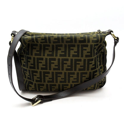 Fendi Zucca Shoulder Bag Canvas Leather Brown — view 4