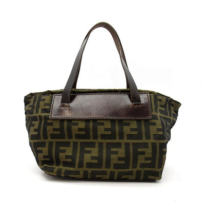 Fendi Zucca Tote Canvas Leather Handbag Brown — view 4