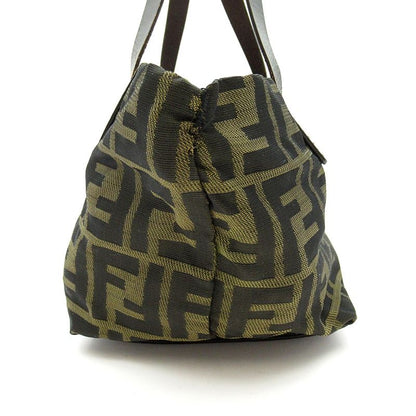 Fendi Zucca Tote Canvas Leather Handbag Brown — view 3
