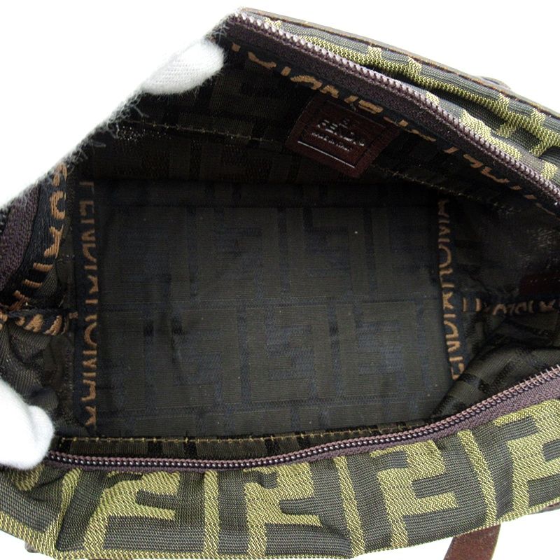Fendi Zucca Tote Canvas Leather Handbag Brown — view 7