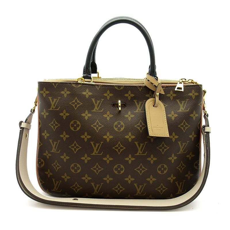 Louis Vuitton Mille Feuille Monogram Tote Brown Sesame Peche Cles Medium
