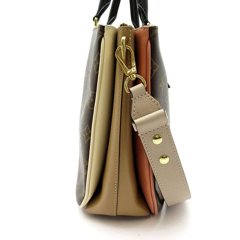 Louis Vuitton Mille Feuille Monogram Tote Brown Sesame Peche Cles Medium — view 5