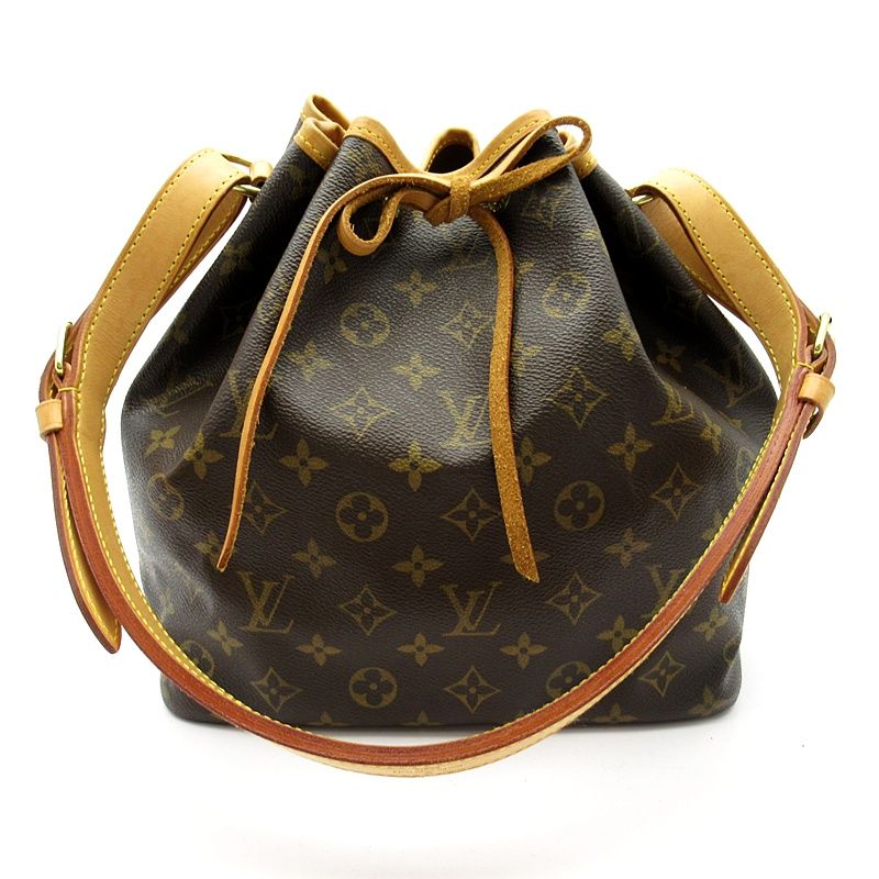 Louis Vuitton Petit Noe Monogram Shoulder Bag Brown