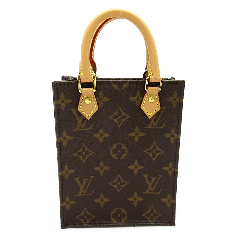 Louis Vuitton Petite Sac Plat Monogram Handbag Brown