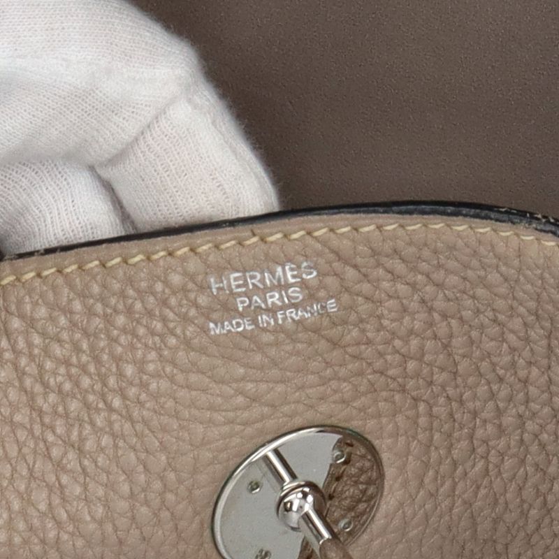 Hermes Lindy 34 Taurillon Clemence Shoulder Bag Tourtier Gray Etoupe — view 7