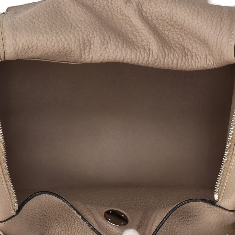 Hermes Lindy 34 Taurillon Clemence Shoulder Bag Tourtier Gray Etoupe — view 6