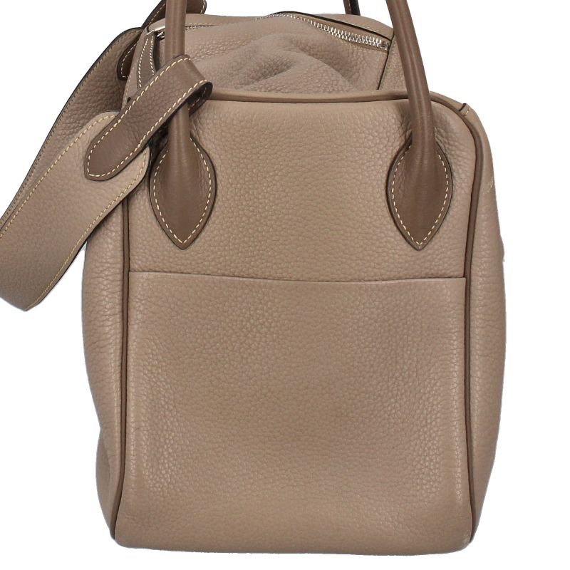 Hermes Lindy 34 Taurillon Clemence Shoulder Bag Tourtier Gray Etoupe — view 2