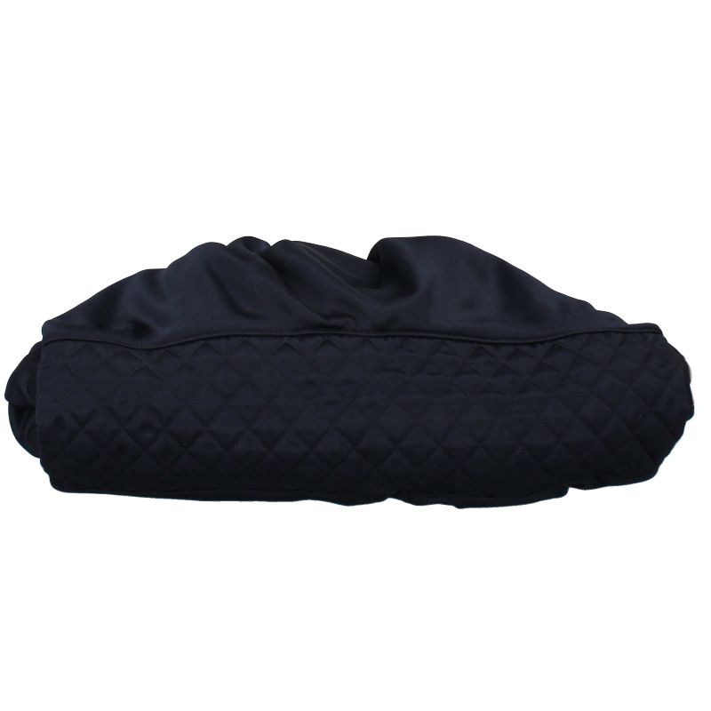 Chanel Melrose Cabas Chain Shoulder Silk Satin Bag Navy — view 5