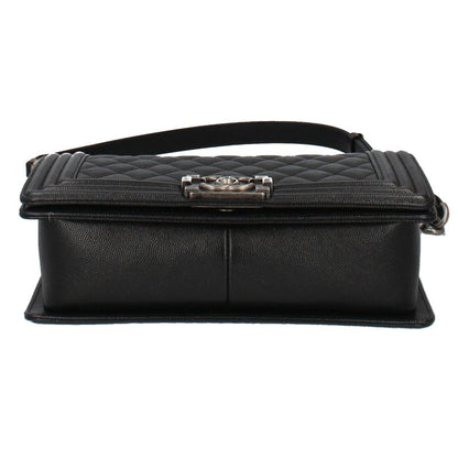 Chanel Chain Shoulder Bag Caviar Leather Black — view 5