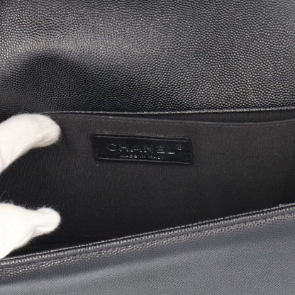 Chanel Chain Shoulder Bag Caviar Leather Black — view 7