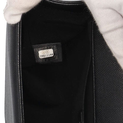 Chanel Chain Shoulder Bag Caviar Leather Black — view 8