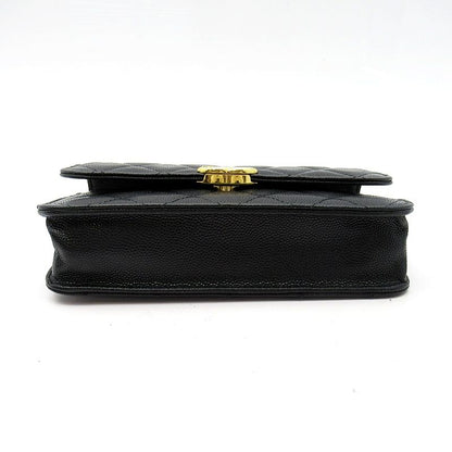 Chanel Quilted 2-Way Foncase Caviar Leather Shoulder Bag Black — view 5