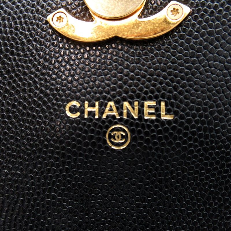 Chanel Quilted 2-Way Foncase Caviar Leather Shoulder Bag Black — view 7