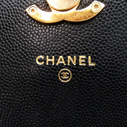 Chanel Quilted 2-Way Foncase Caviar Leather Shoulder Bag Black — view 7