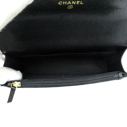 Chanel Quilted 2-Way Foncase Caviar Leather Shoulder Bag Black — view 6