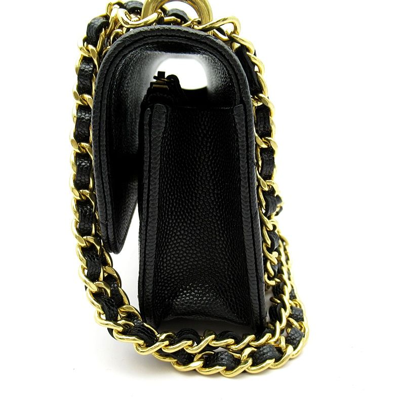 Chanel Quilted 2-Way Foncase Caviar Leather Shoulder Bag Black — view 2