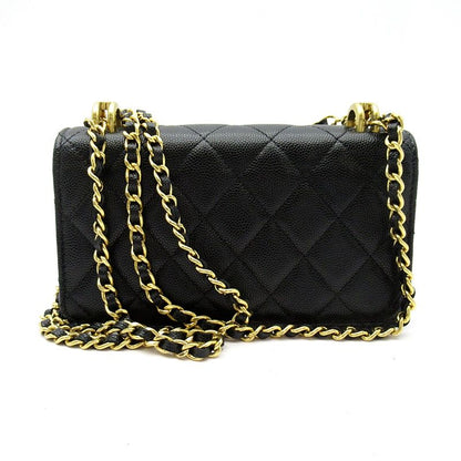 Chanel Quilted 2-Way Foncase Caviar Leather Shoulder Bag Black — view 3
