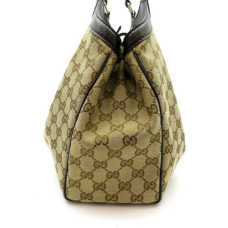 Gucci Ski Handbag GG Canvas Leather Brown — view 3