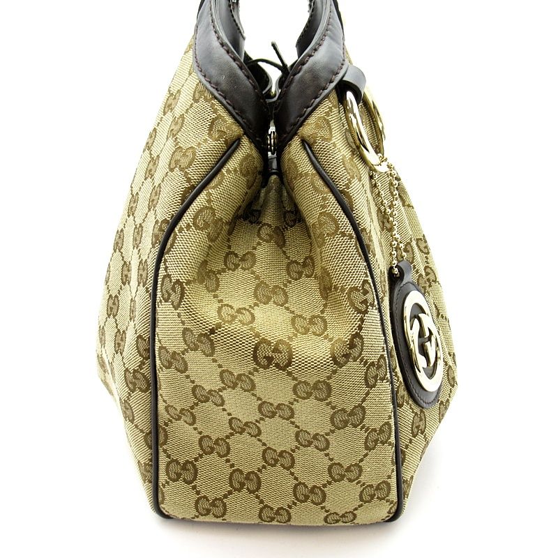 Gucci Ski Handbag GG Canvas Leather Brown — view 5