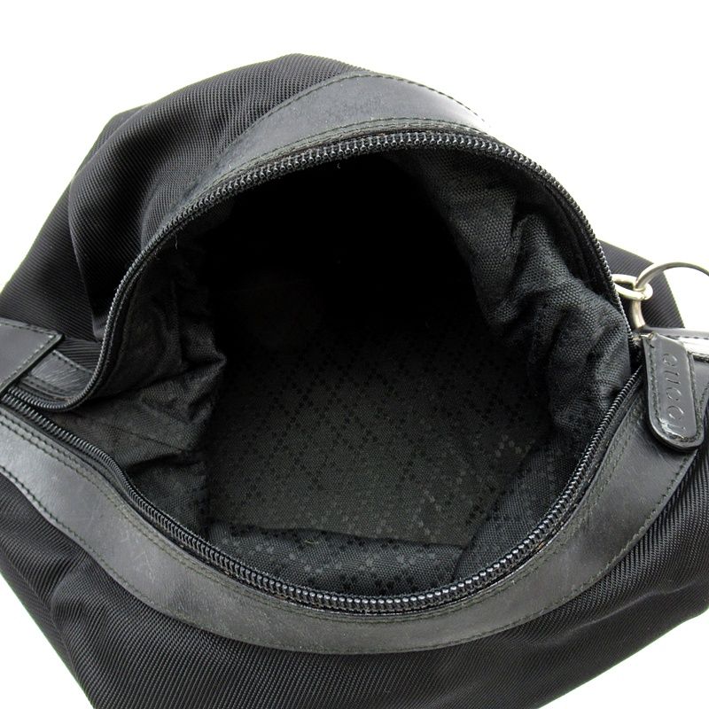 Gucci Bambu Handbag Nylon Leather Black — view 7