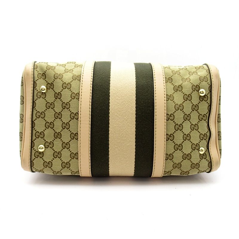 Gucci 2-Way Mini Boston Bag GG Canvas Leather Beige — view 6