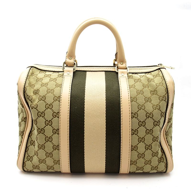Gucci 2-Way Mini Boston Bag GG Canvas Leather Beige — view 4