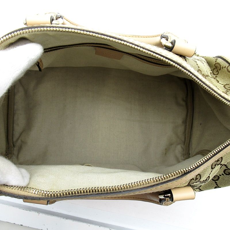 Gucci 2-Way Mini Boston Bag GG Canvas Leather Beige — view 7