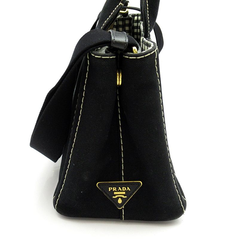Prada Canapa Tote TPM Canvas Black — view 5