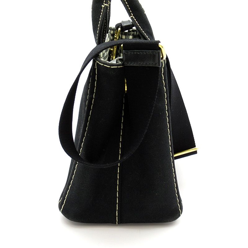 Prada Canapa Tote TPM Canvas Black — view 3