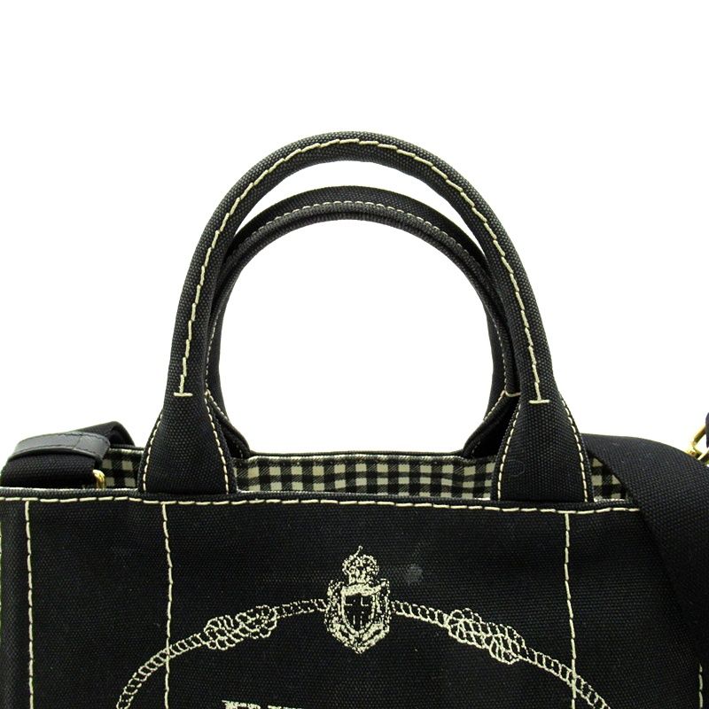 Prada Canapa Tote TPM Canvas Black — view 2