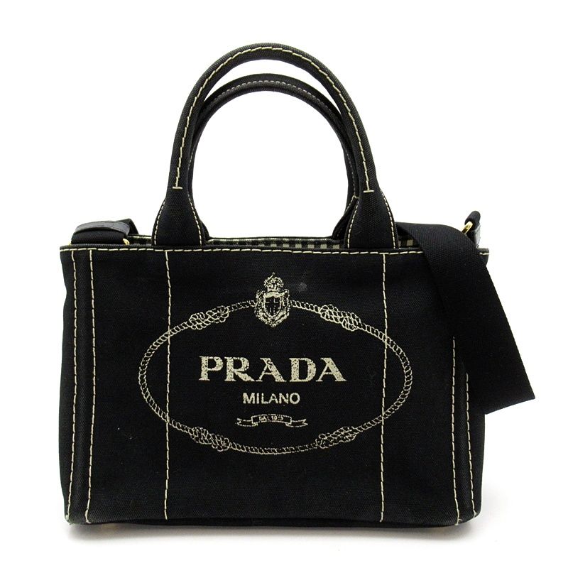 Prada Canapa Tote TPM Canvas Black