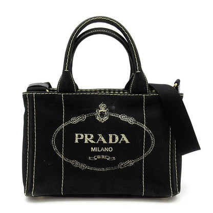 Prada Canapa Tote TPM Canvas Black