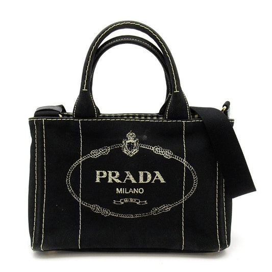 Prada Canapa Tote TPM Canvas Black