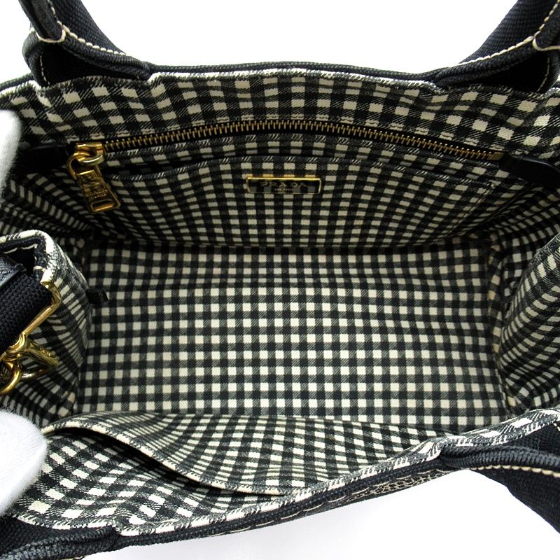 Prada Canapa Tote TPM Canvas Black — view 7