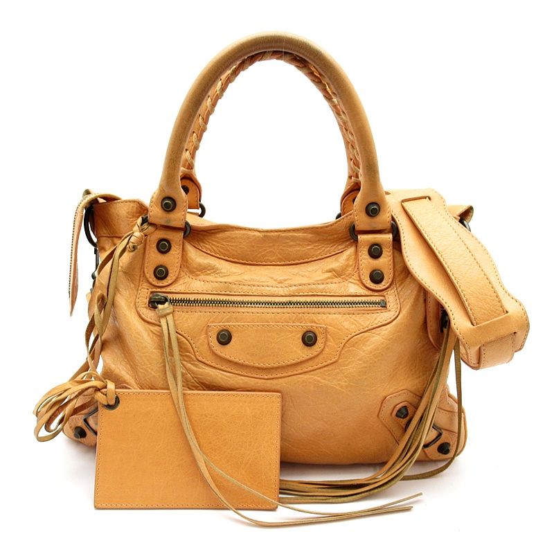 Balenciaga the Town Sheepskin Handbag Orange