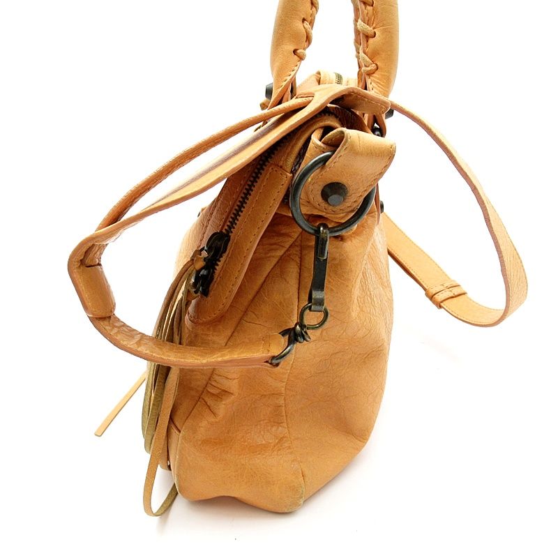 Balenciaga the Town Sheepskin Handbag Orange — view 3