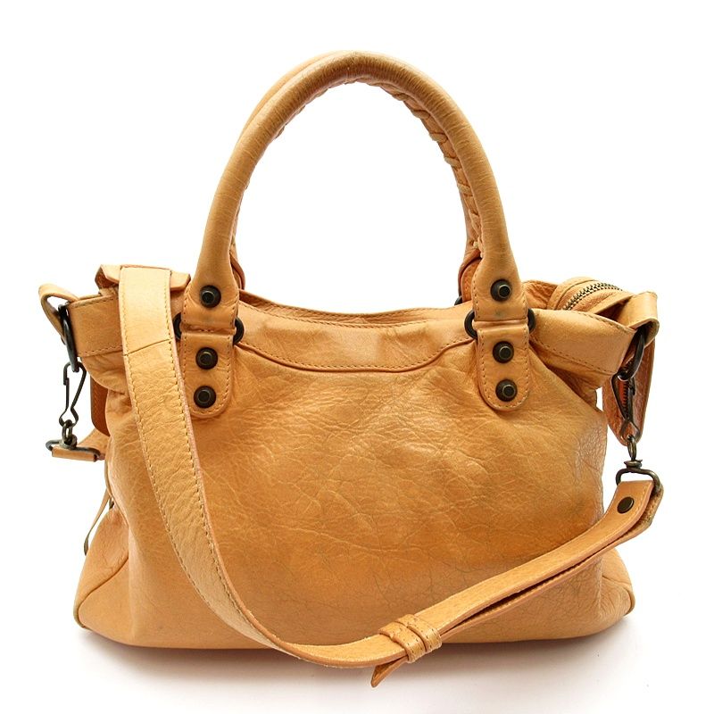Balenciaga the Town Sheepskin Handbag Orange — view 4
