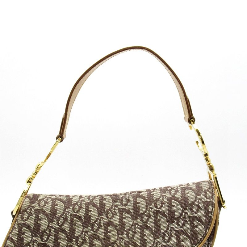 Dior Trotter Saddle Bag Canvas Leather Brown — view 2