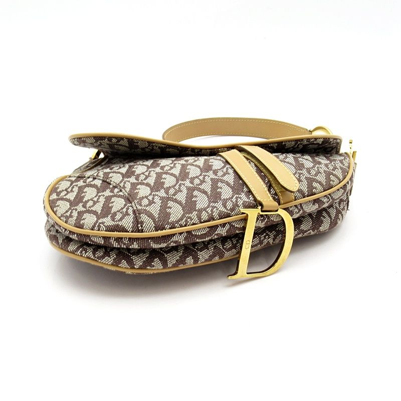 Dior Trotter Saddle Bag Canvas Leather Brown — view 6