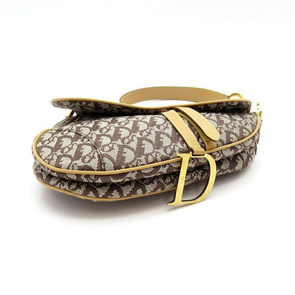 Dior Trotter Saddle Bag Canvas Leather Brown — view 6