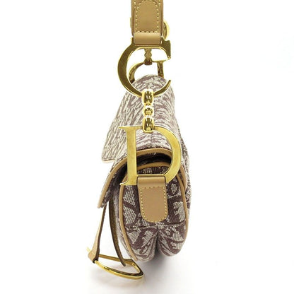 Dior Trotter Saddle Bag Canvas Leather Brown — view 3